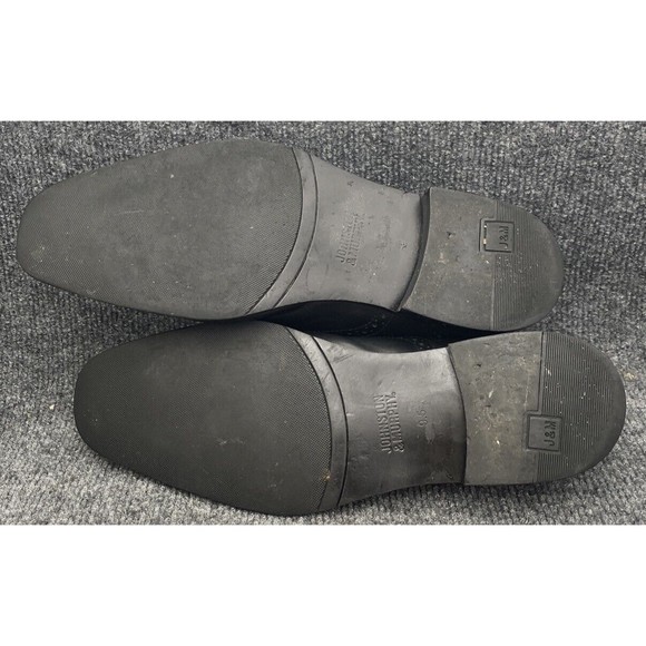 Johnson & Murphy Shoes Men’s Size 9.5 Black Cap Toe Oxford Half Brogue Saddle - Picture 9 of 13